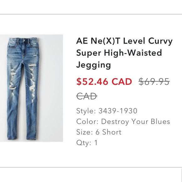 Size 6 | NWOT AE Curvy super high rise jeans - Picture 8 of 8